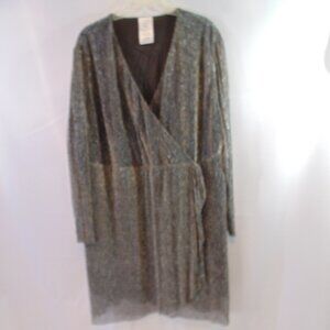 SIERRA Metallic Wrap Dress Knee Length Size XXL